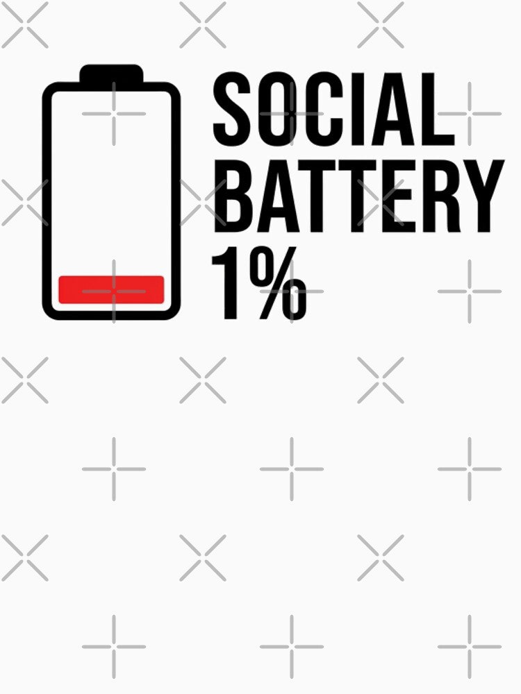 Social Battery 1 Percent Funny Introvert Low Energy Graphic by KreatoLab