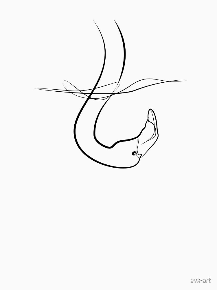 One line Art of Flamingo head down by evk-art