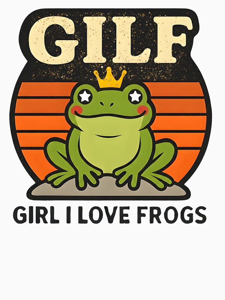 GILF – Girl I Love Frogs | Cute Retro Frog Lover Shirt | Vintage Sunset Meme Design by Basma Designs | Retro, Kawaii Shirts & Stickers