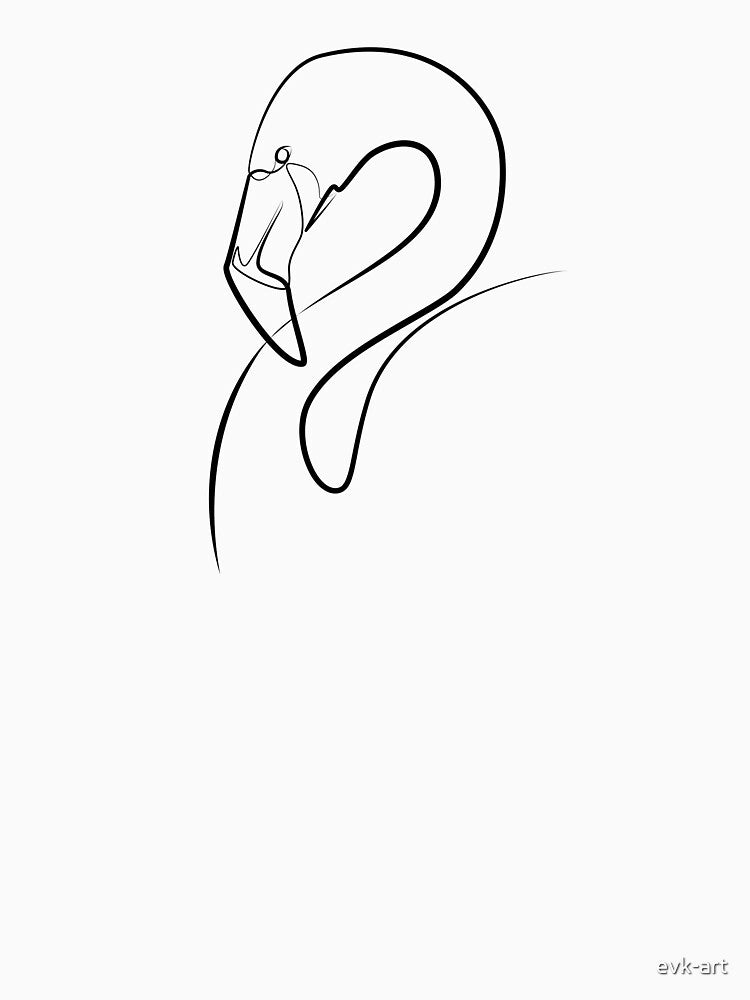 One line Art of Flamingo by evk-art