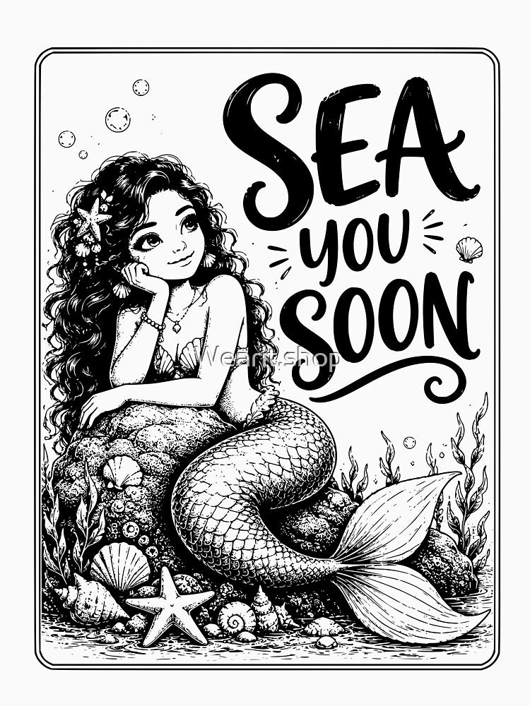 Sea You Soon Cute Ocean Lover Mermaid Graphic by Wearit.shop