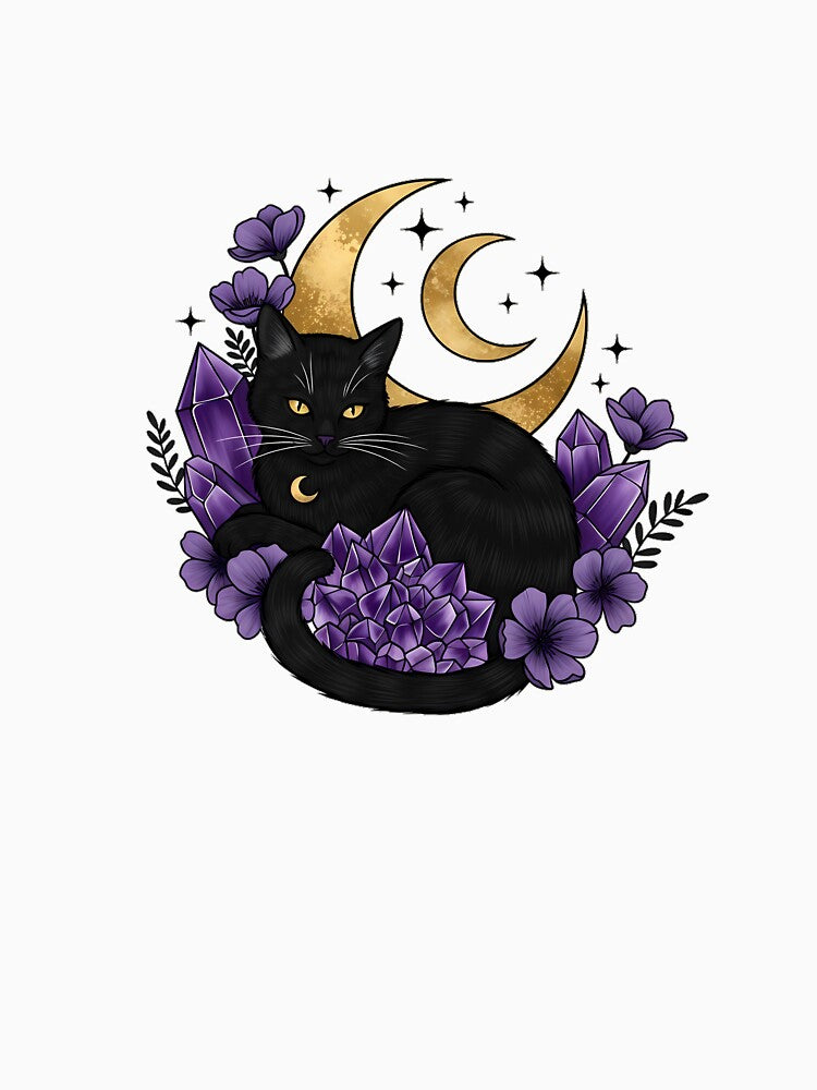Amethyst Cat Crescent Gift by IllumeInk