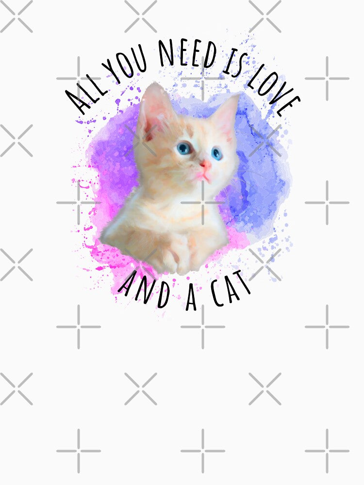 All You Need is Love and a Cat, Sticker T-Shirt Laptop Water Bottle by StickerArtwork