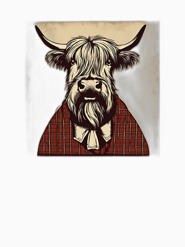 wonderful Funny vintage scottish highland Viking cow by Catana lover