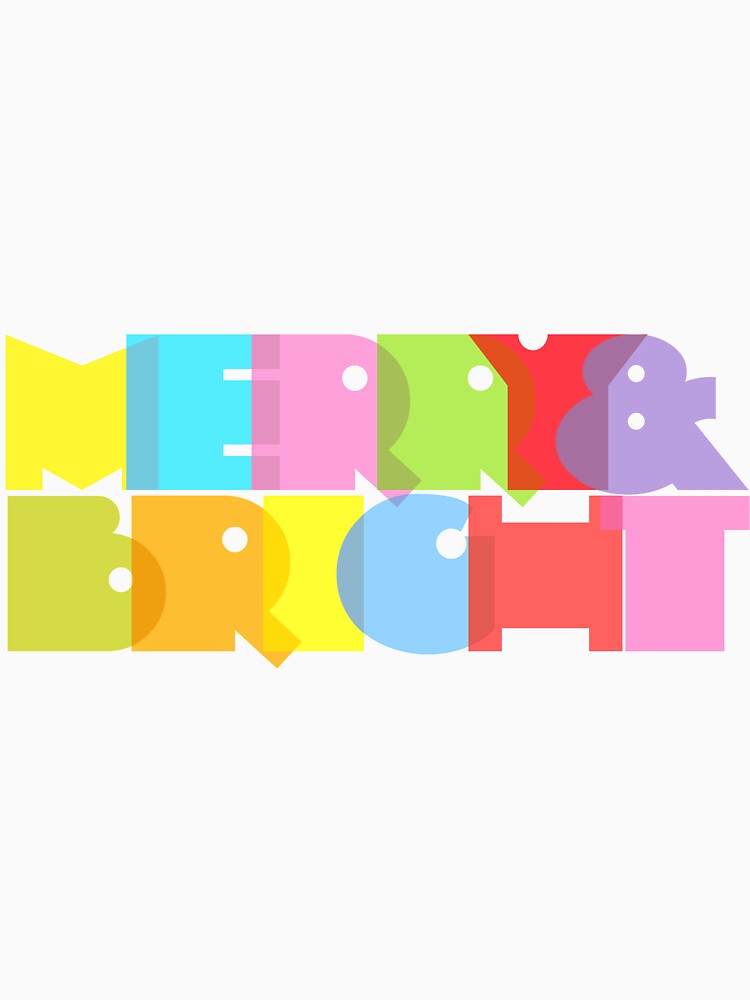 Merry And Bright Fun Modern Colorful Christmas Holidays Design by theimagezone