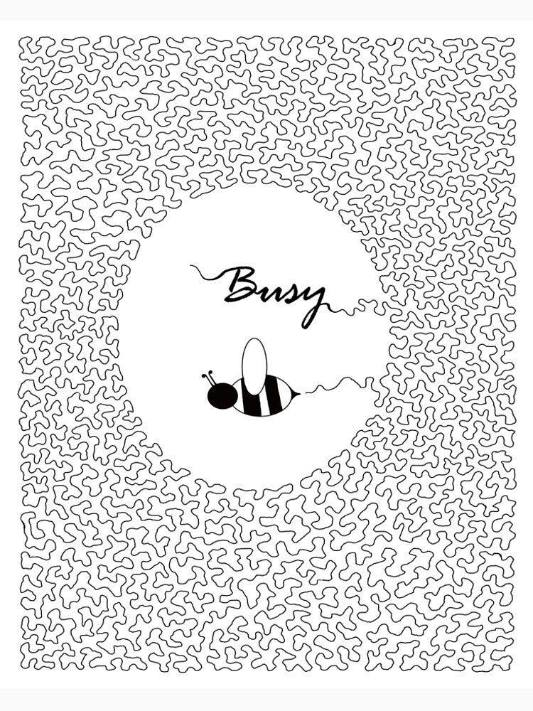 Busy Bee, honey bee line design by jengeecreations
