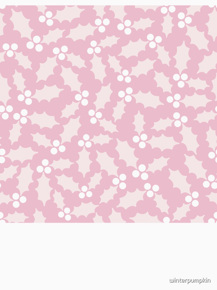 cute christmas mistletoe berries pink pattern by winterpumpkin