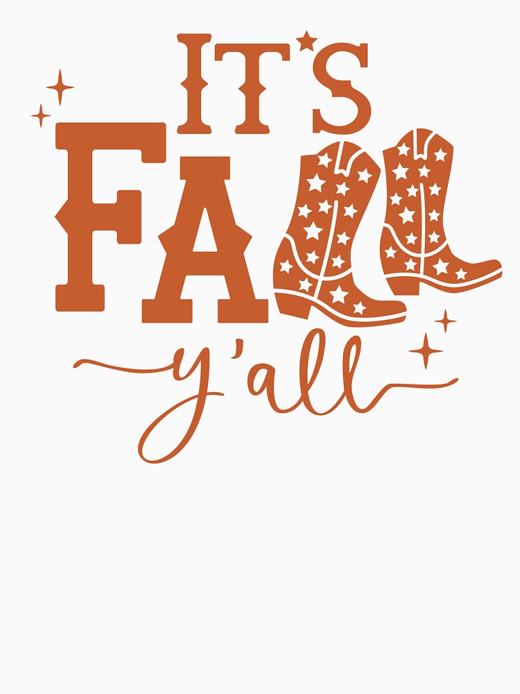 It's Fall Y'all Western Cowboy Boots Vintage Autumn Cowgirl by RinrinDesigns