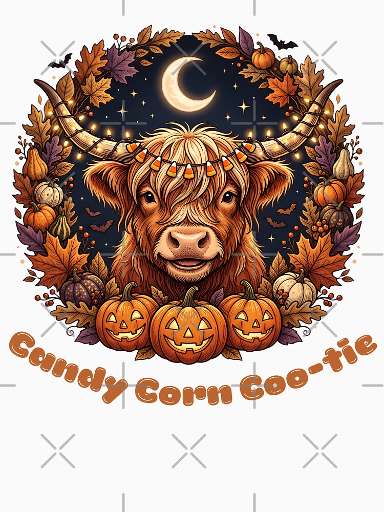 Candy Corn Coo-tie Highland Cow Halloween Cute Pumpkins Goblincore Cute Cow by Neurospicy Trolls