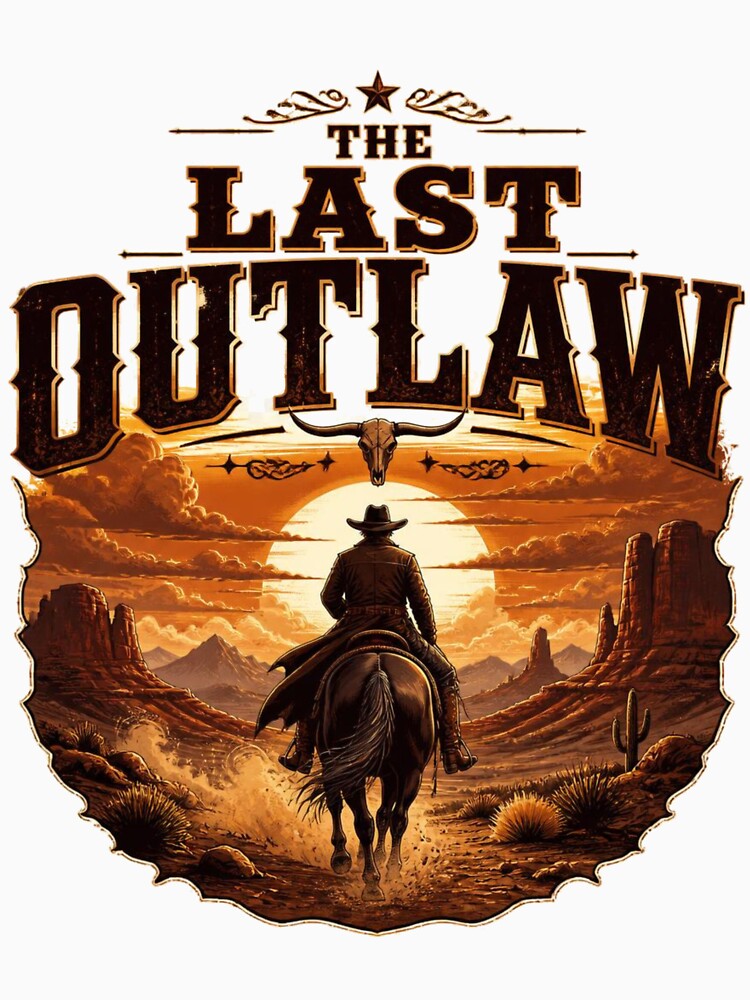 The Last Outlaw Cinematic Western Design by AtomicThreadCo