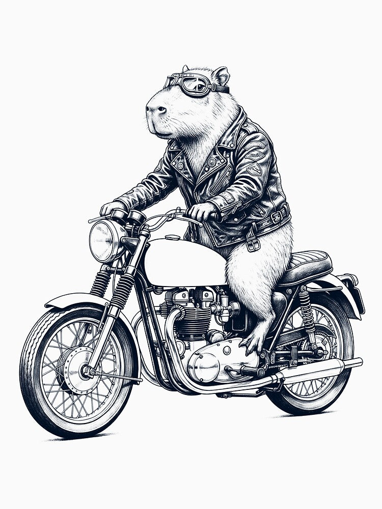 Funny Capybara Motorcycle Motorbike Animal Lover by dian-rody-crest