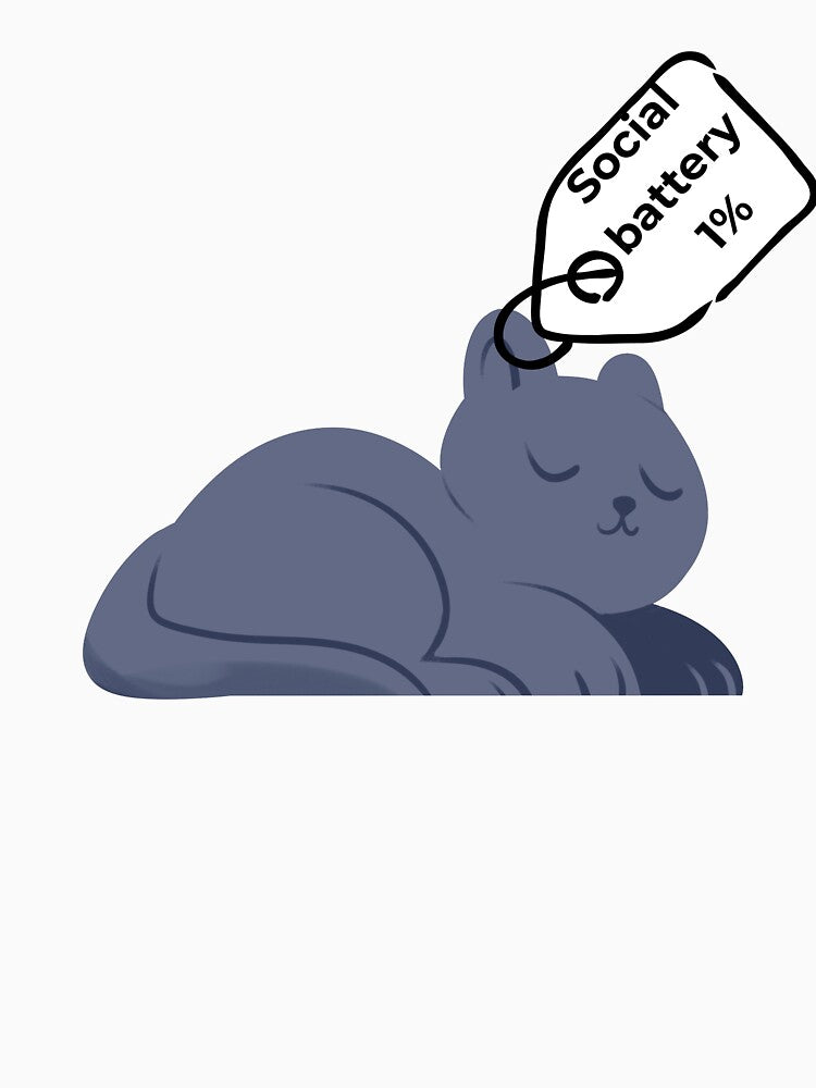 Funny Social Battery 1٪  Cat Meme . by khaoulaassila