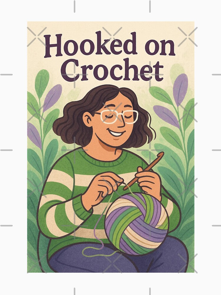 Hooked On Crochet Watercolor Illustration Hobby Craft Creative by Annika Shurafa