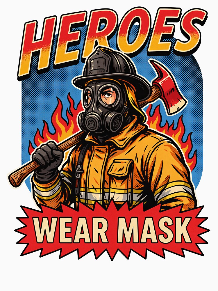 Heroes Wear Mask Firefighter Comic Style by Welldoh