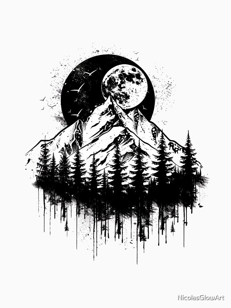 Moon Behind Mountains by NicolasGlowArt