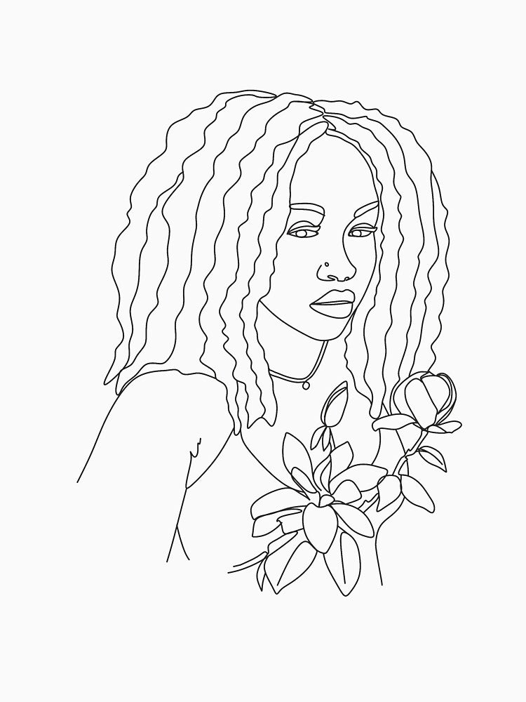 Woman face with flowers one line drawing. Line art female. Scandinavian print, Nordic, Trendy print, Styled, Scandinavian art, Modern art, Wall art, Print, Minimalistic, Modern Poste by Nina Velychko