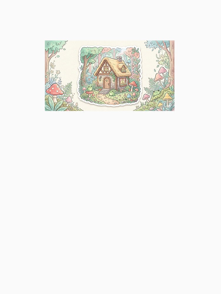 Cozy Cottagecore Forest House Aesthetic Sticker by ashrafstickers