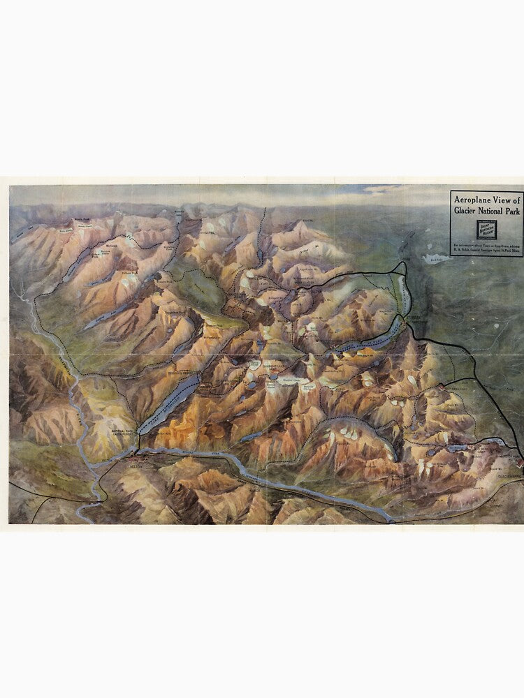 Vintage Glacier National Park Map (1914) by BravuraMedia