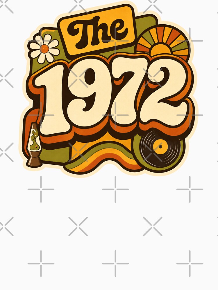 Vintage 1972 Retro Seventies Birthday Graphic by RedCircleArt