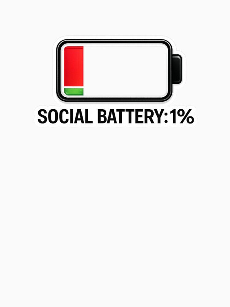 Social Battery Low Energy Sticker by bhaveshsticker