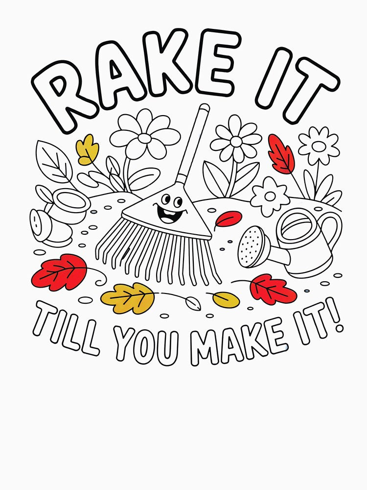 Gardening Pun Rake It Till You Make It by MadCatPrints