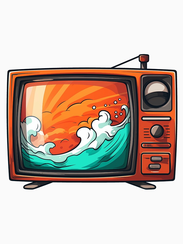 Retro TV Sunset Waves by Dlash