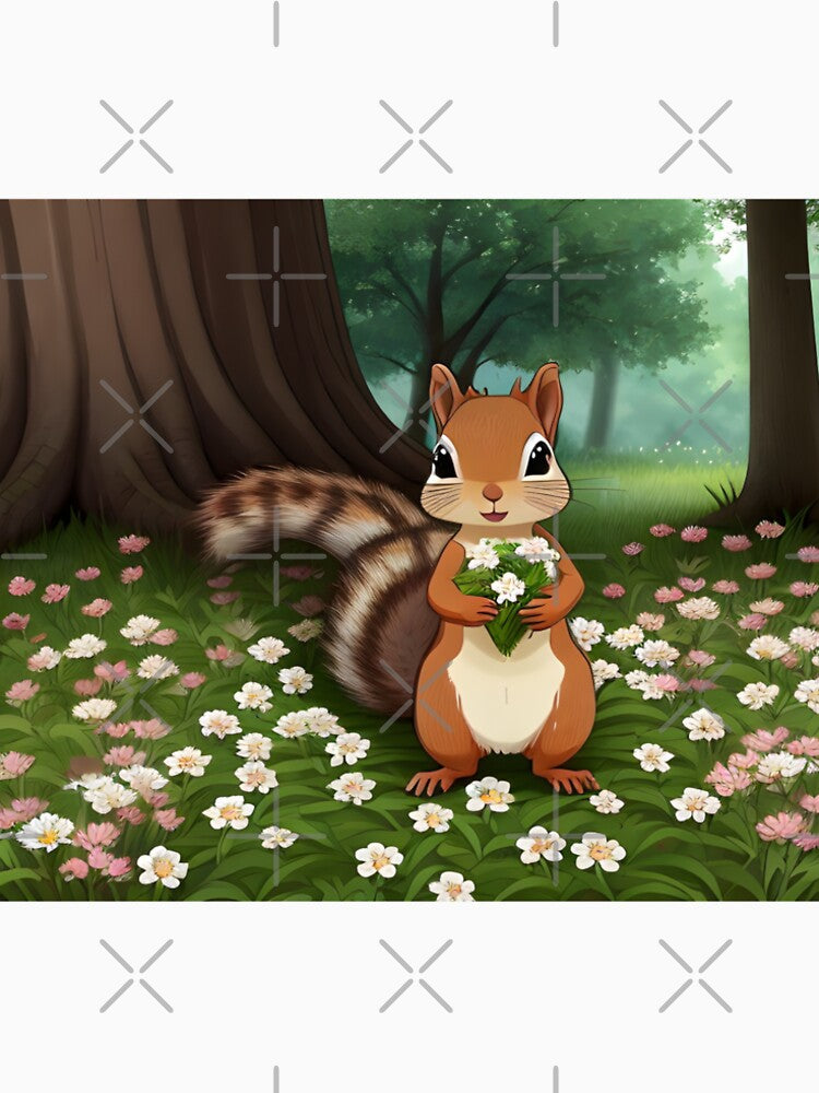 Squirrel Holding Flowers with a Superfloof Tail by PrimoGeometry