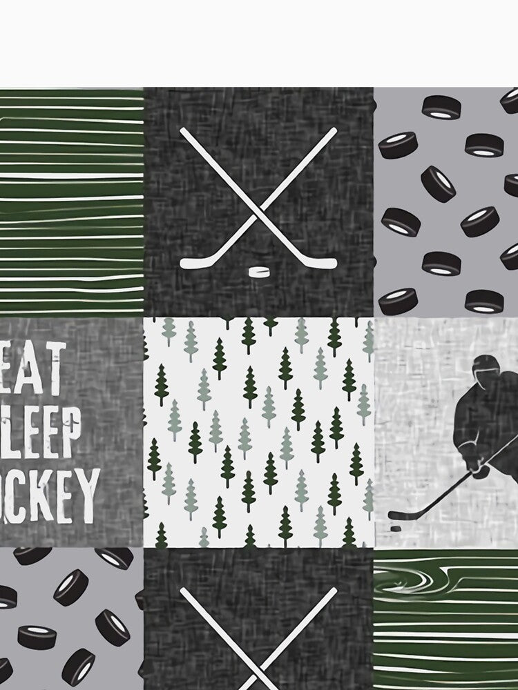 Ice hockey Eat Sleep Retro by DarelliBeauty
