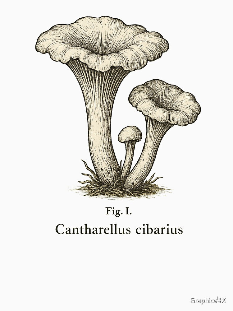 Cantharellus cibarius Chanterelle Mushroom Illustration by Graphics4X