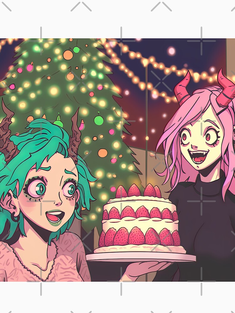 Demon Christmas Celebration Cake by bubblegoth