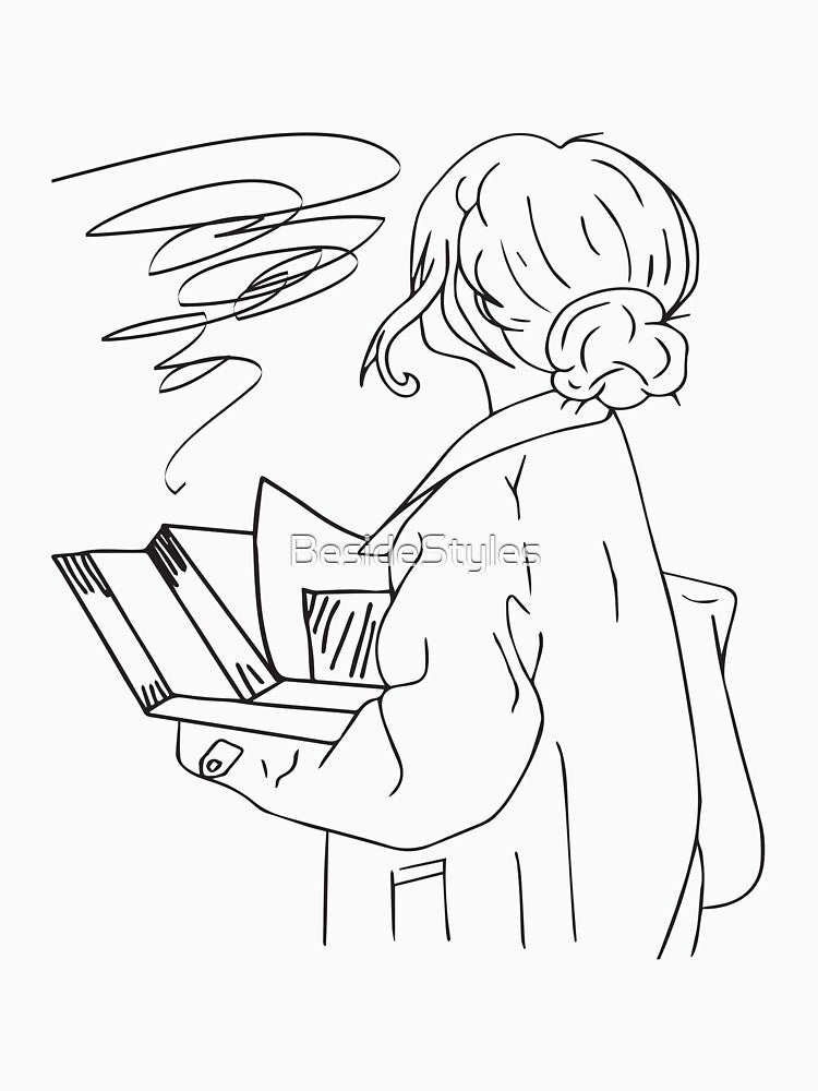 Book Aesthetic |Handmade Line Art by BesideStyles