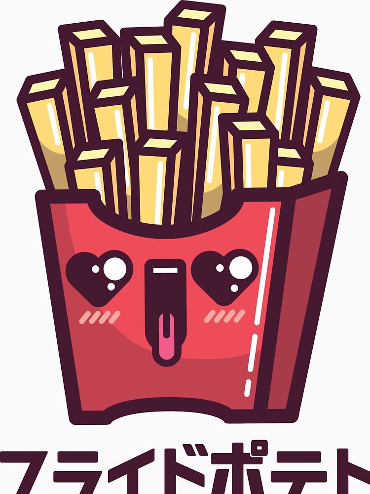cute kawaii fries illustration - cartoon japanese fries by Rydersgraphics