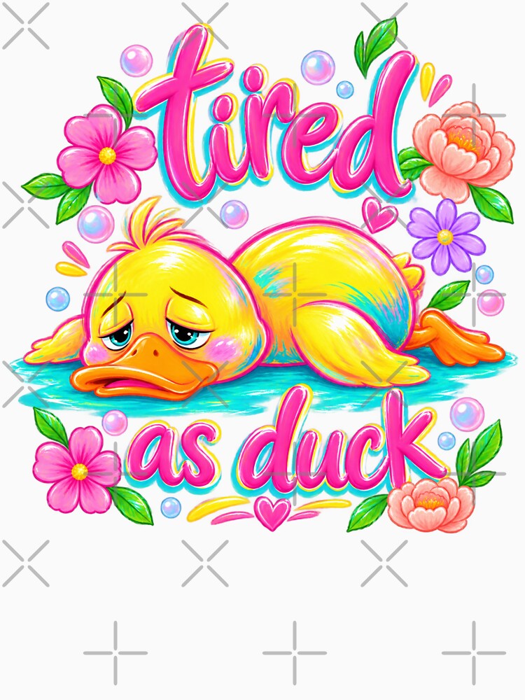 Tired as Duck – Funny Exhausted Duck Cute Animal Sticker by StickyDelights