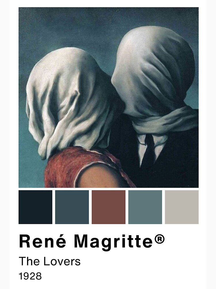 René Magritte - The Lovers - Pantone Color swatch, Art Paintings Art history by Lemon-y-Shark