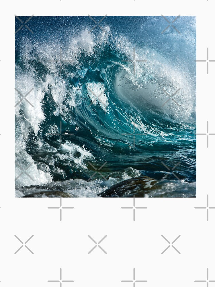 Aesthetic Blue Ocean wave by AGDesignstore