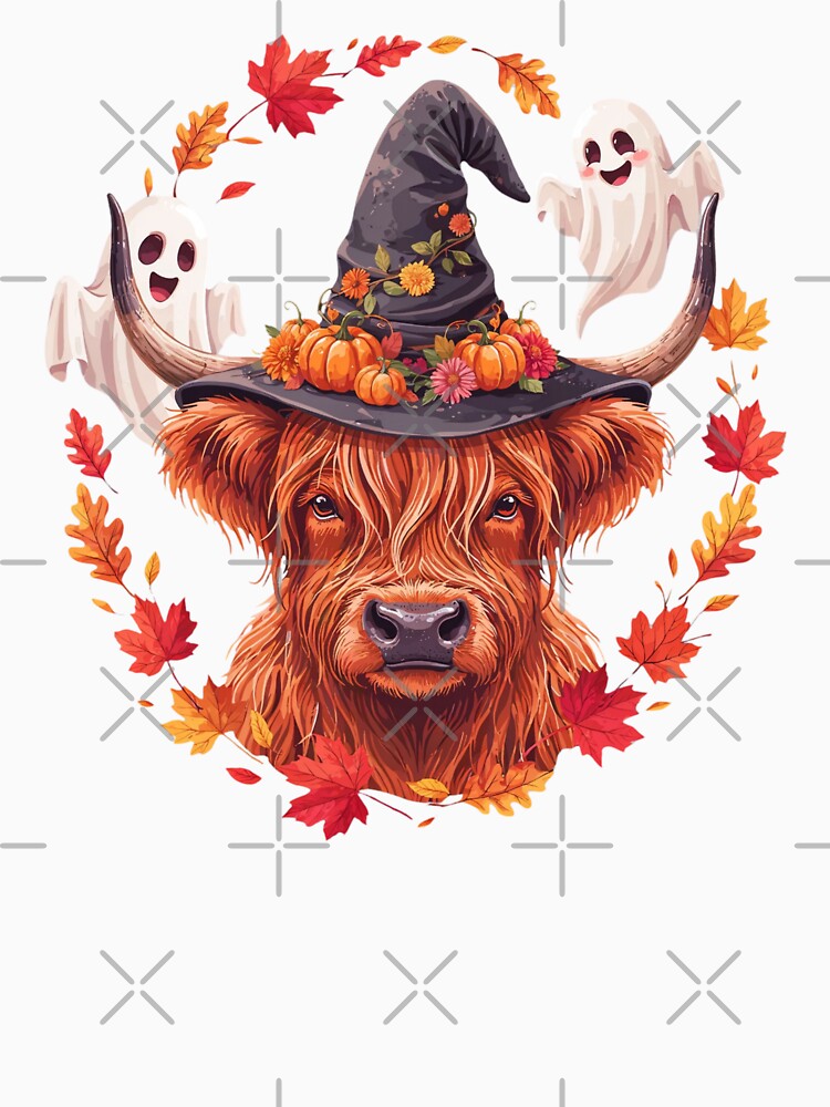 Funny Spooky Highland Cow Halloween Ghost Costume Cute Scottish Cow Lover Gift by KhadijaBatool38