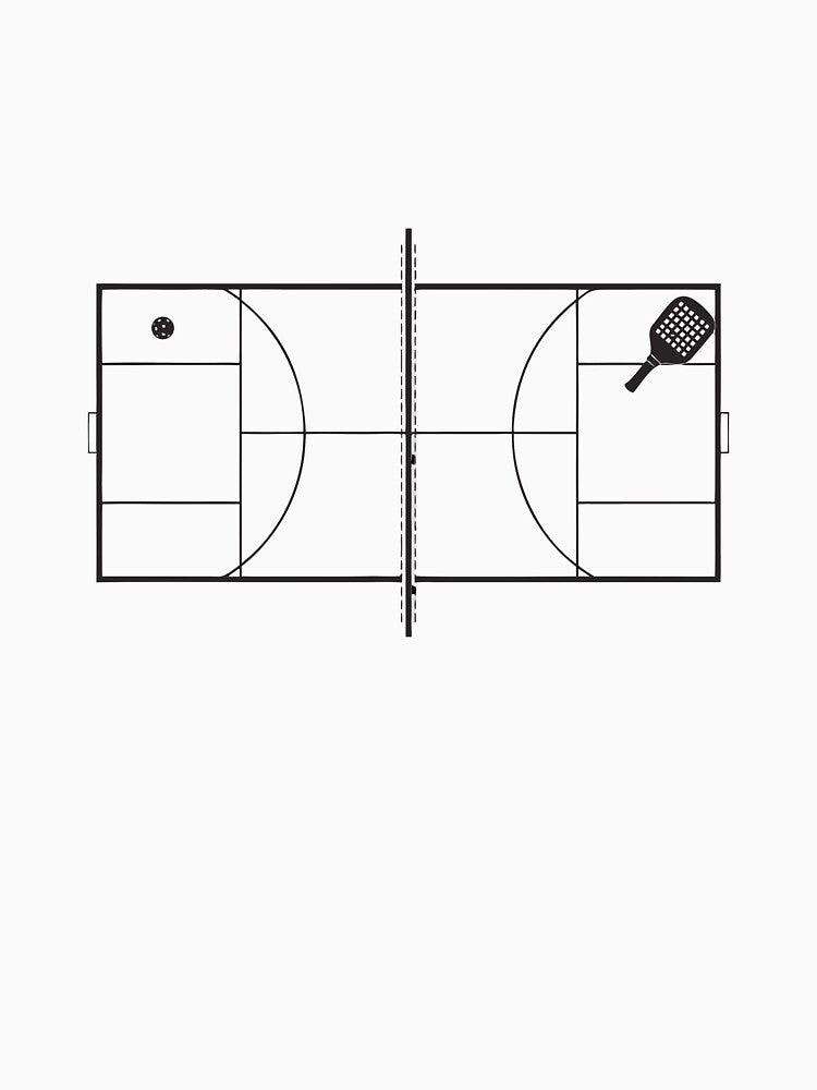 Pickleball Court Aerial Blueprint Top View Sticker by CutRootCo