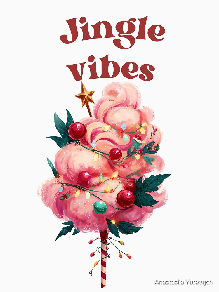 Jingle Vibes Candy Floss Christmas Tree Art by Anastasiia Yurevych