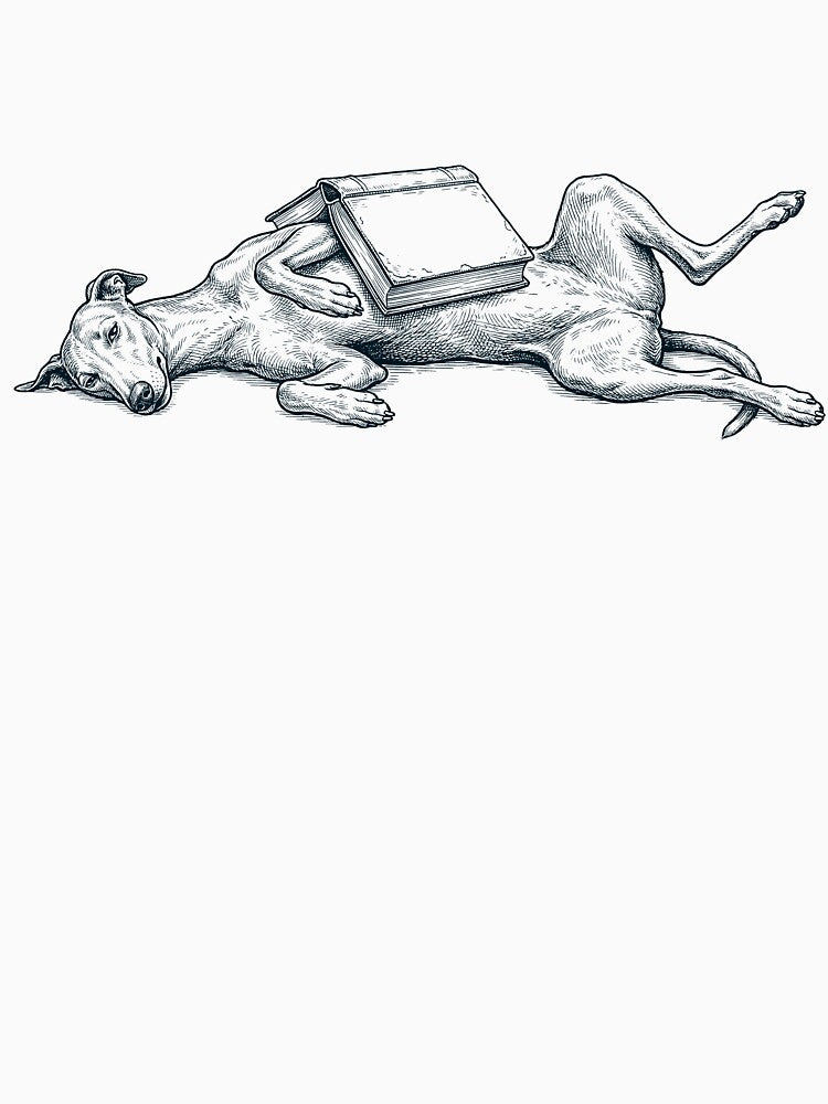 Funny Greyhound Reading Book Nap Dog Lover by DoodleTortle