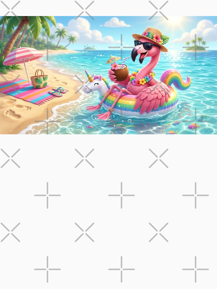 Cute Cartoon Pink Flamingo - Adorable Magical Tropical Holiday by MemoMetaverse
