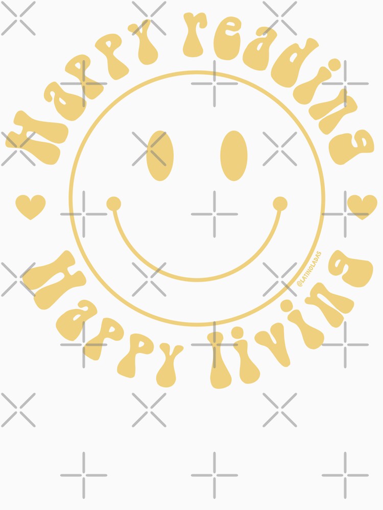 Happy Reading Happy Living / Bookworm Smiley Face Pastel Yellow Book Lover Merch Reading Lover For Kindle Girlie Readers Tbr Ya Books by Latinoladas