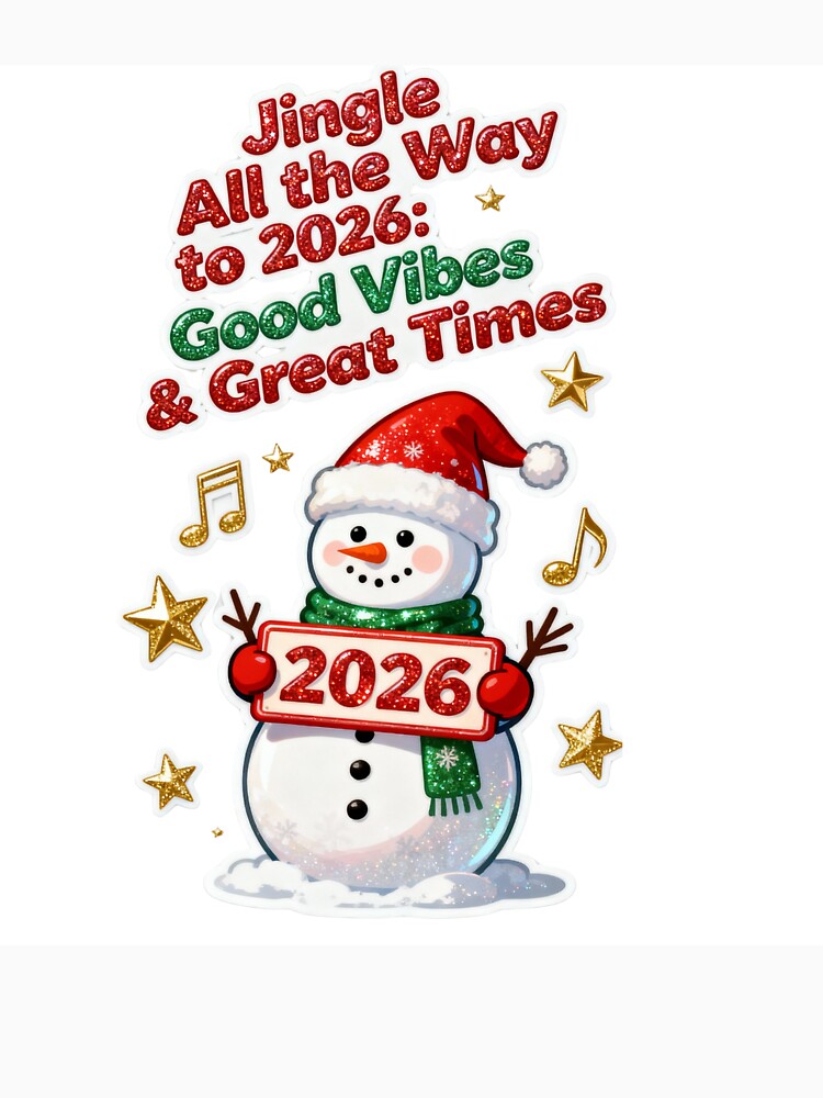Jingle All the Way to 2026 Good Vibes Sticker by meetart15