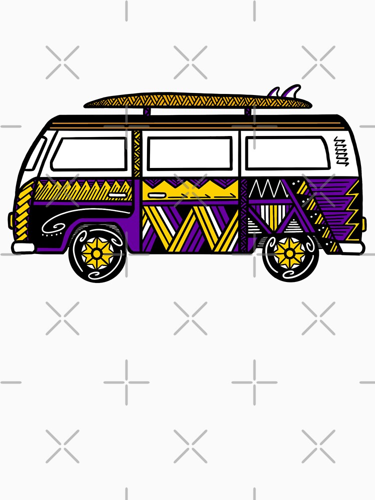 Purple Tribal Van with Surfboard by Steeb757