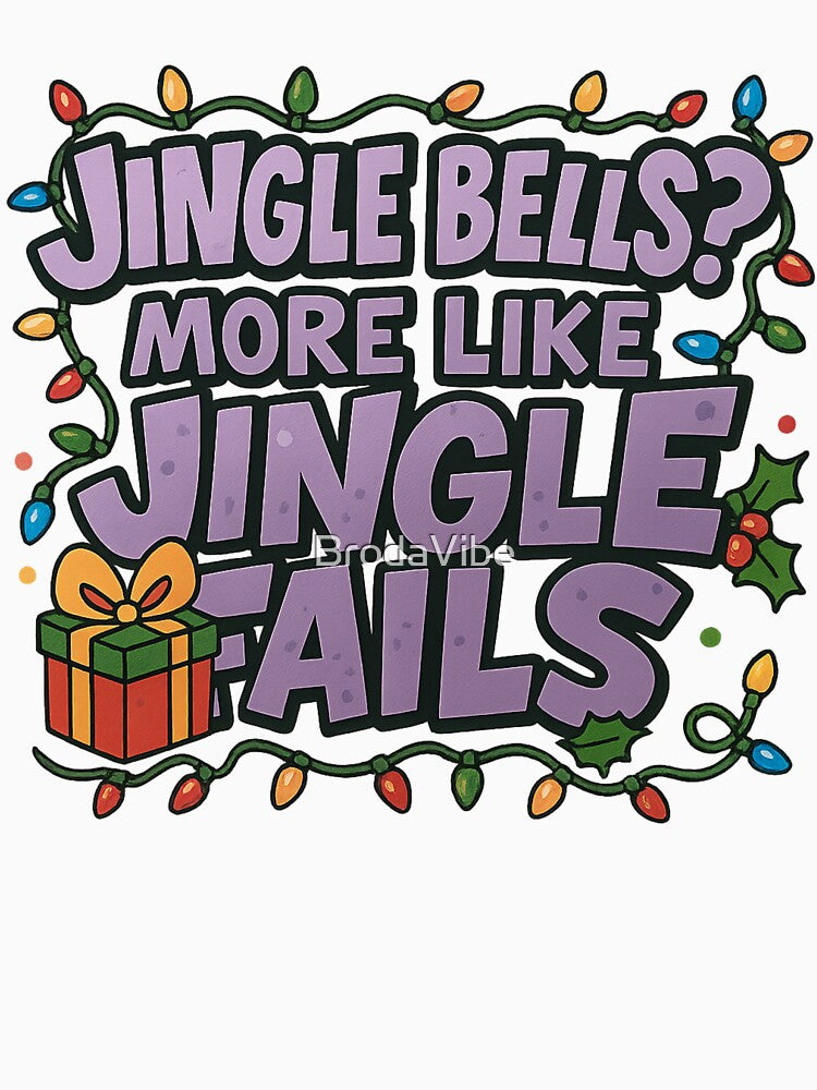 Jingle Bells? More Like Jingle Fails – Funny Christmas Typography Design by BrodaVibe