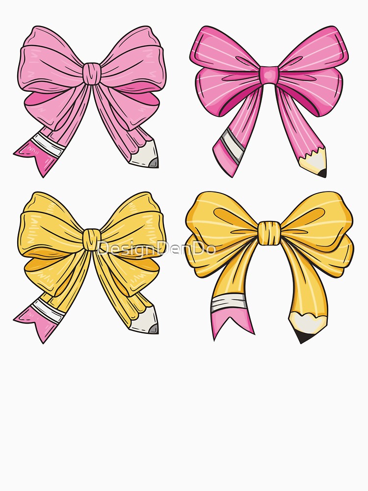 Pencil Bow, Teacher Pencil Coquette Bow, Coquette Pencil Bow Bundle, Coquette Teacher, Back To School, Teacher Gift by DesignDenDo ⭐⭐⭐⭐⭐