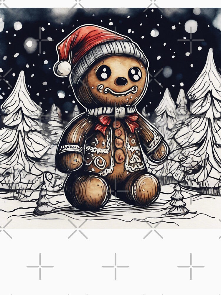 Christmas and Holiday Gingerbread man - Watercolor & Ink 16 by KBMediaArt