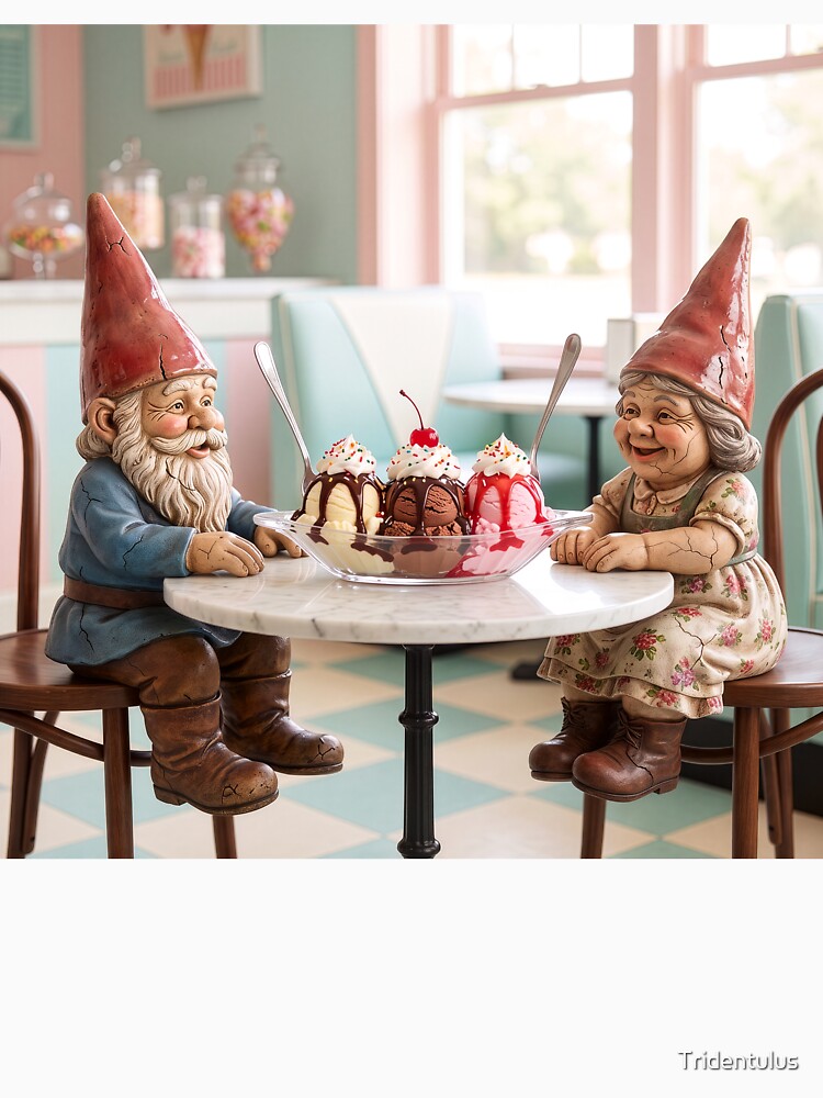 Garden Gnomes Share a Banana Split by Tridentulus