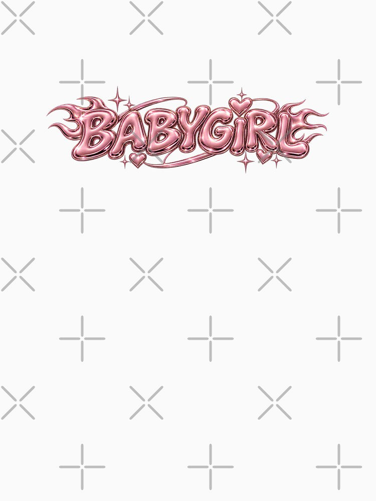 Babygirl Rose Chrome Bubble Text by Inkworksbyshery