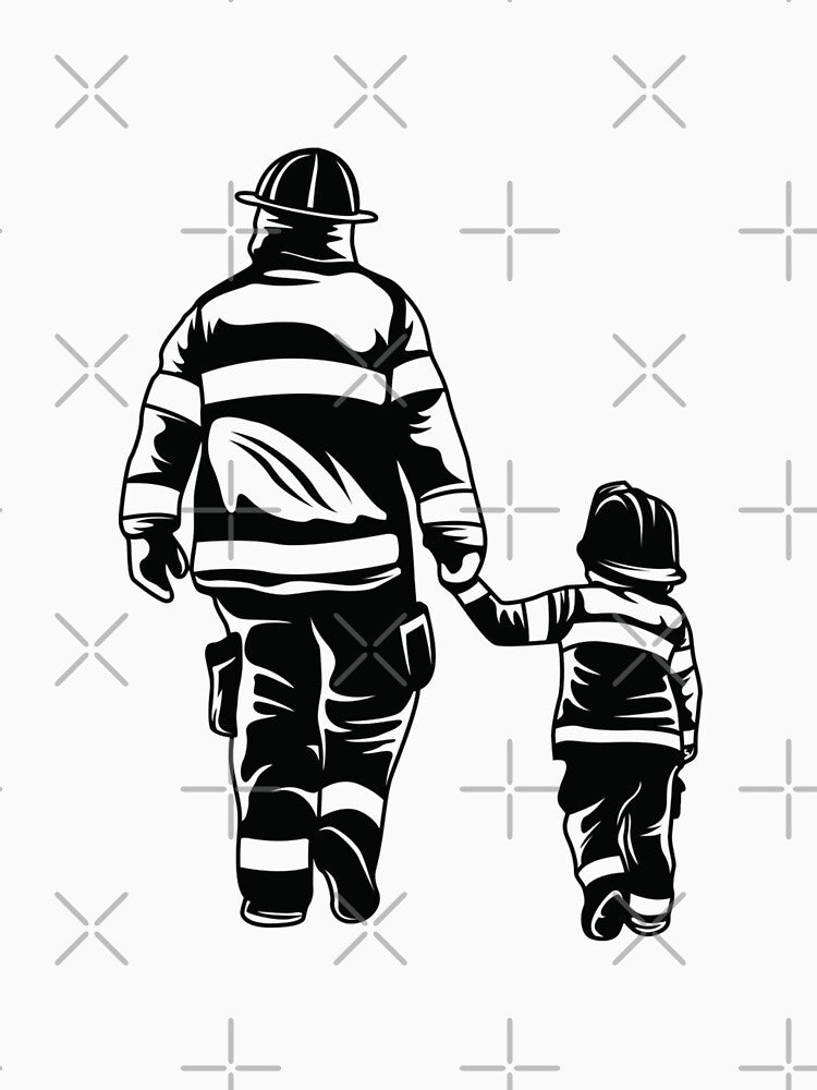 Firefighter dad and son by Isidroward