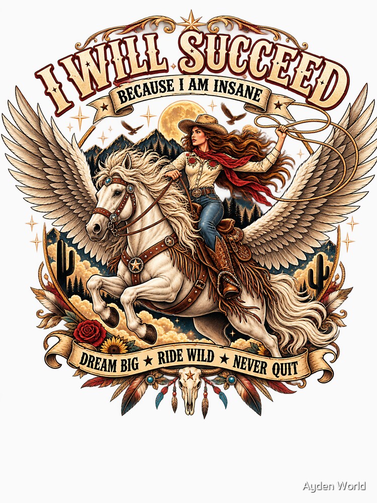 Western Horse Girl – Dream Big Ride Wild Never Quit by Ayden World